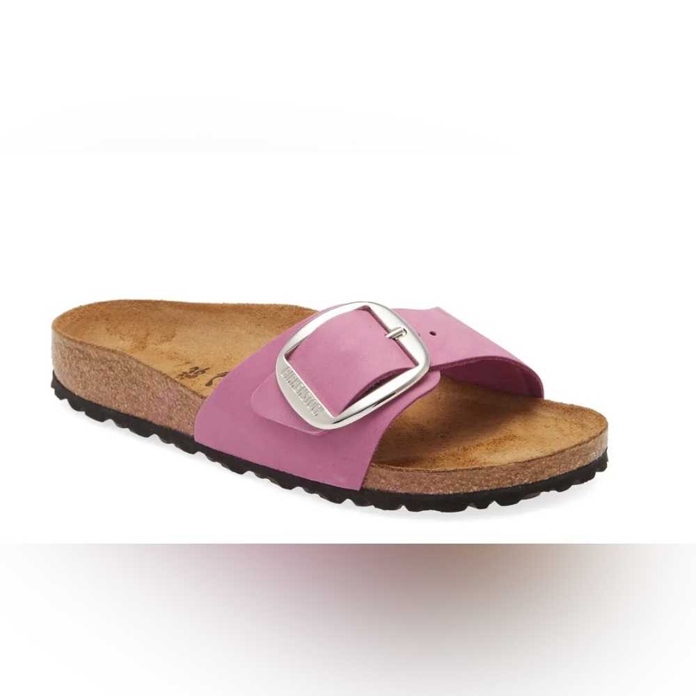 Birkenstock Women's Pink Sandals with Silver Buckle